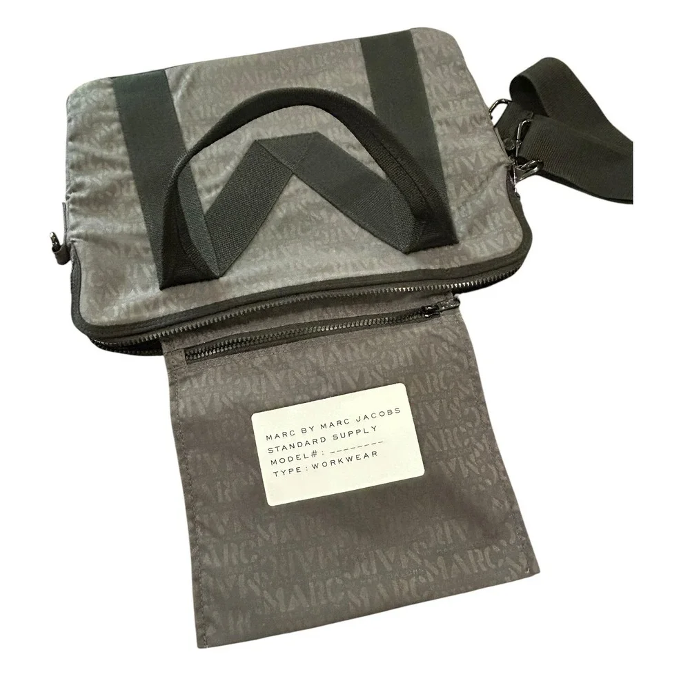 Marc by Marc Jacobs Standard Supply Workwear Messenger Laptop Bag Olive Grey